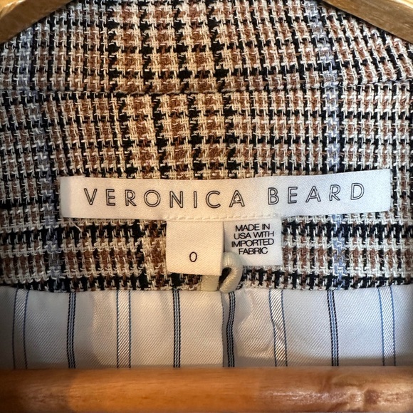 Veronica Beard Orchid Houndstooth-Plaid Dickey Jacket Blazer 0 - Picture 8 of 13